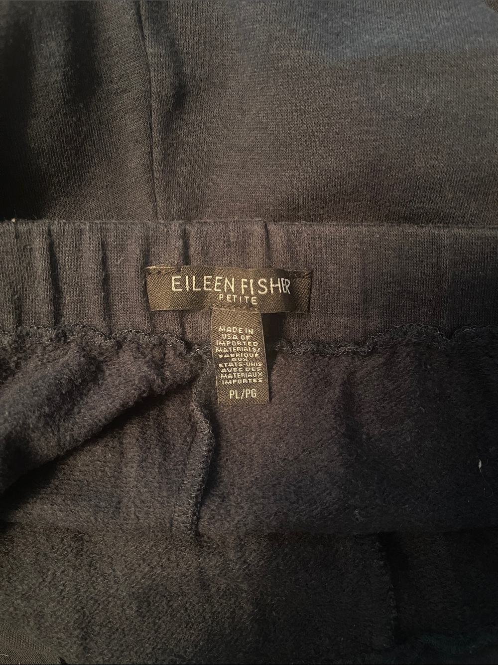 EILEEN FISHER Petite dark grey/black Knit pants with Elastic Waist